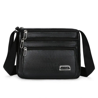 PU Leather Men's Crossbody Bag Large Capacity Waterproof Shoulder Bag Casual Handbag Phone Bag Business Man