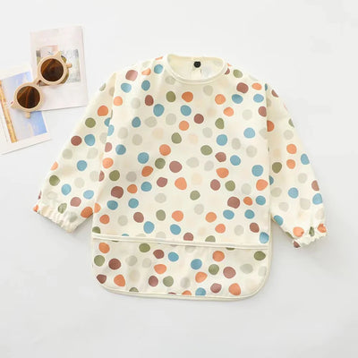 Kids Baby Feeding Bibs Waterproof Long Sleeve Apron with Pocket Toddler Burp Cloth Boys Girls Anti-dirty Art Smock Baby Stuff
