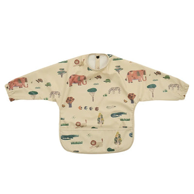 Kids Baby Feeding Bibs Waterproof Long Sleeve Apron with Pocket Toddler Burp Cloth Boys Girls Anti-dirty Art Smock Baby Stuff