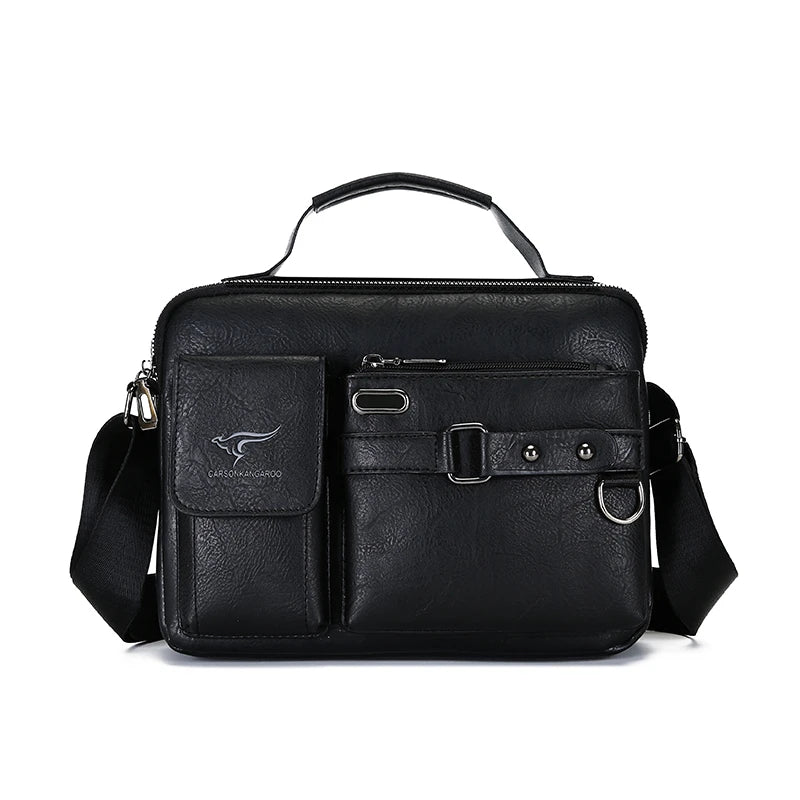 Fashion Men's Shoulder Bag Portable PU Leather Handbag Business Briefcase Travel Bag Man Crossbody Bags