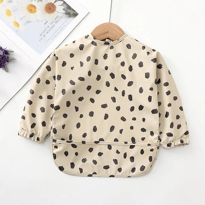Kids Baby Feeding Bibs Waterproof Long Sleeve Apron with Pocket Toddler Burp Cloth Boys Girls Anti-dirty Art Smock Baby Stuff