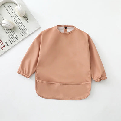 Kids Baby Feeding Bibs Waterproof Long Sleeve Apron with Pocket Toddler Burp Cloth Boys Girls Anti-dirty Art Smock Baby Stuff